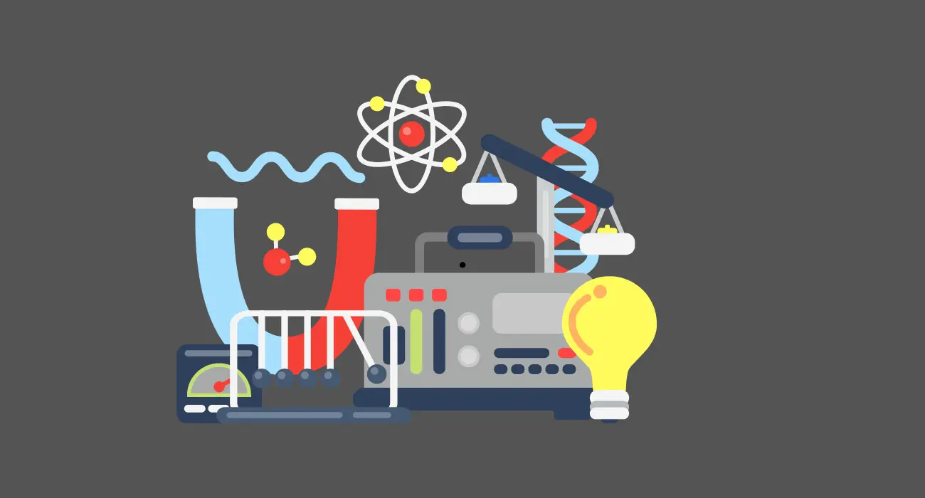 a science equipment with light bulb and atoms