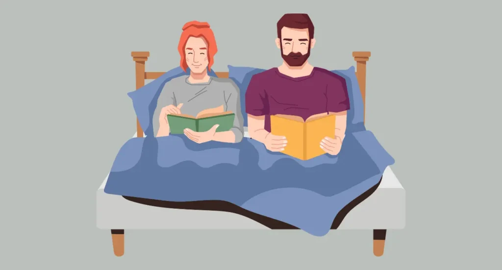 couple reading books before they sleep